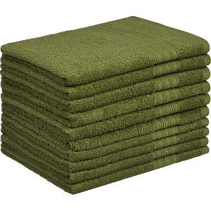 Набор полотенец махровых Luscan/бордюр 400г/м2, 50х90 оливков, 10шт/уп