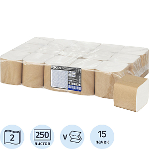 Бумага туалетная д/дисп Focus Smart T3 Vсл 2сл250л15пач/уп_5103035/50204100