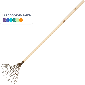 Грабли веерные проволочные порошковая окр. 18зуб с черенком_111241Ч
