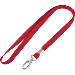 Держатель для бейджа на карабине красный лента+карабин LLL107