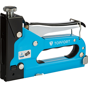 Степлер цельнометаллический Topfort с регулировкой силы удара, по металлу