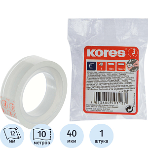 Клейкая лента канцелярская KORES 12ммx10м 50112