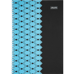 Бизнес-тетрадь А4 60л Attache Персия Голуб/Черн клет, 65г, греб, ВД-лак