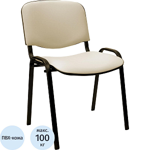 Стул 0MX_UA_EChair Rio(ИЗО/ISO) черный, к/з бежевый V-18