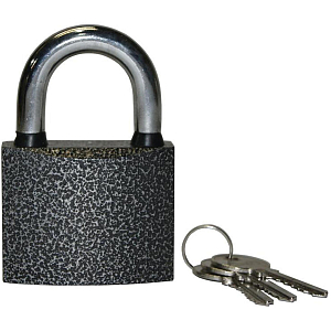 Замок СпецМеб KD_0MX навесной (63 мм.) 01-63 серый/хром