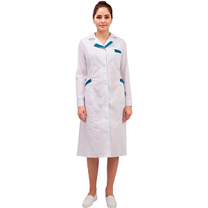 Халат жен м01 бел/бирюз 128-132/170-176