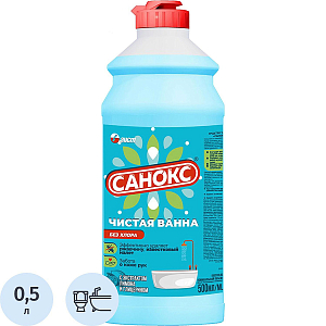 Средство для сантехники и чистки ванн  Санокс чистая ванна  500мл