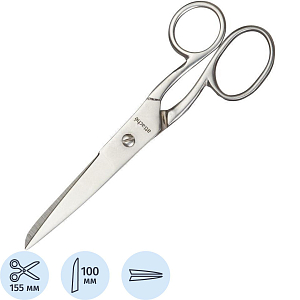 Ножницы Attache Metal 155 мм, ассиметричные ручки,цельнометаллические