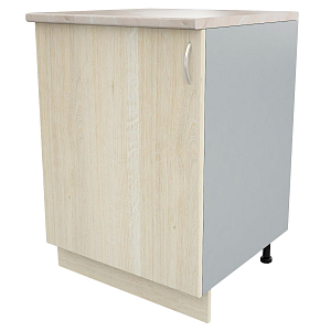Шкаф КМ_Ринг напольный 60см с 1 дв. Св. дуб шамони/серый