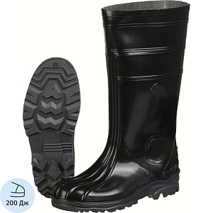 Сапоги мужские цв.черный мод. 155 (р.44) ПВХ с мет. подноском