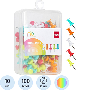 Кнопки Гвоздики Deli E0031 Essential l=23мм ассорти (упак.:100шт)