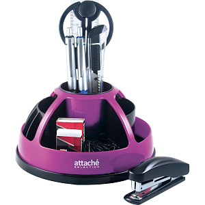 Набор настольный Attache Selection для канц мелочей черный/фуксия 360