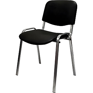 Стул КО_EChair Rio(ИЗО) РС01.00.10 к/з чер гладкая 201, каркас под хром