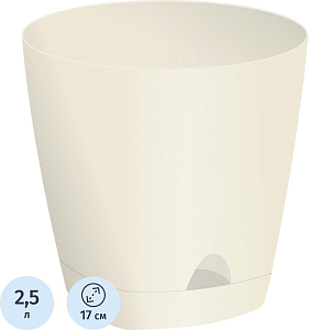Горшок для цветов AMSTERDAM D 170, 2,5 л Сливочный ING6200СЛ ING6200СЛ