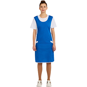 Фартук сарафан Маркет Мастер  цвет васильковый/белый