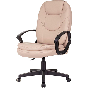 Кресло VB_EChair 668LT PU бежевый эко.кожа крестов. пластик