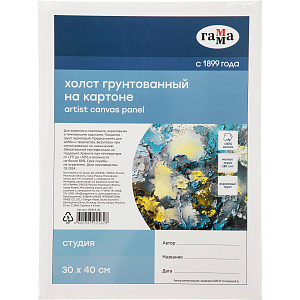 Холст на картоне Студия, 30x40см, 100% хлопок, мелкое зерно, 280818_06