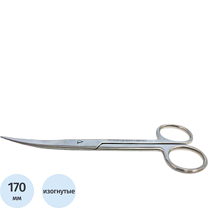 Ножницы остроконечные изогнутые, 170 мм, J-22-043