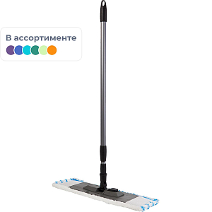 Швабра флаунд пласт 40х11 в сборе с насадк Soft микроф, телескоп.чер SV5102