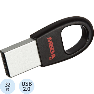Флеш-память Promega Jet брелок 32GB USB2.0/чер пласт/под лого NTU328U2032GB