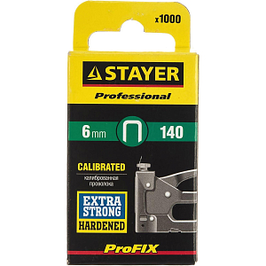 Скобы для степлера закал., тип 140, 6мм, 1000 шт STAYER 31610-06