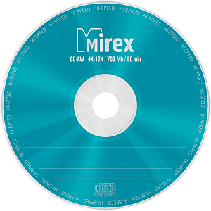 Носители информации CD-RW, 4x-12x, Mirex, Cake/10, UL121002A8L