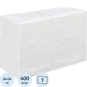 Салфетки бумажные Выбор есть 1сл 24х24см целлюлоза белые 400л/уп_СПБ