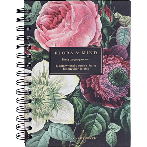 Бизнес-тетрадь, BS, А5, 120л., клетка, твердый, спираль. Flora, букет N4203
