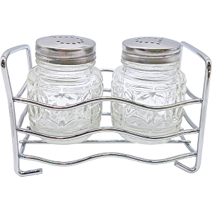 Набор для специй 2пр.(соль,перец) нерж, подст. ВОЛНА , кт107