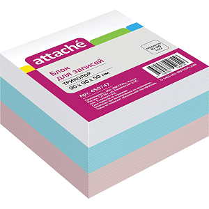Блок для записей ATTACHE запасной 9х9х5 триколор 80г