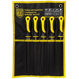 Набор напильников с рукояткой 5 предметов BERGER BG1147