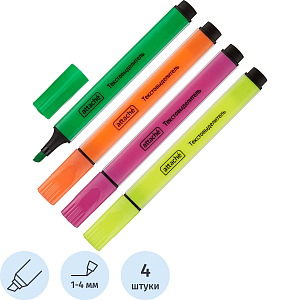Набор текстовыделителей ATTACHE набор 4цв. 1-4 мм треугольный
