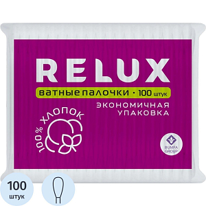 Палочки ватные RELUX пакет 100шт/уп