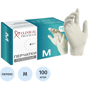 Перчатки мед. смотров. латекс, н/с, н/о, CP (M), 5,5 гр. 50 пар/уп (TG)