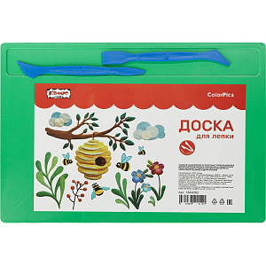 Доска для лепки Комус Класс ColorPics зеленая А4 с 2-я стеками, цв(979112)