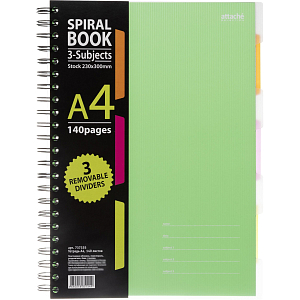 Бизнес-тетрадь 140л,кл,А4,SPIRAL BOOK Салатовый,евросп,обл.пл,раздел.84102
