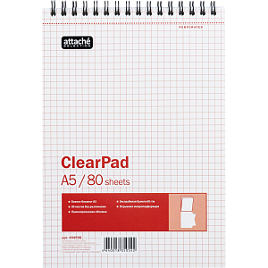 Блокнот 80л,без/лин,А5,Clear Pad,блок белый 60г/м
