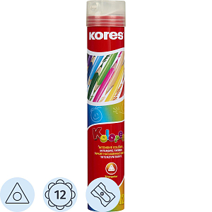 Карандаши цветные 12цв 3-гран,точилка,тубус Kores 93313