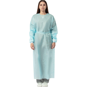 Халат хирург.стер,ЕВРО,рук.манжет,дл.140 см,пл.42,р.48-54,голуб,1шт, 5360/1
