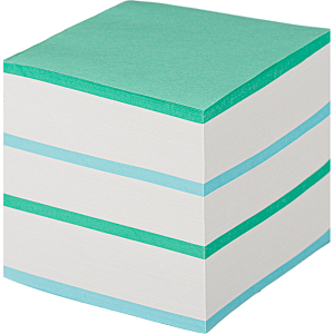 Блок для записей  на склейке 9х9х9 цветной 65-80 г