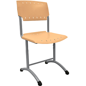 Стул ученический 0MX_GL_SIGMA,рег 5-7гр.р,420-500мм,RAL7004, пласт. RAL1001