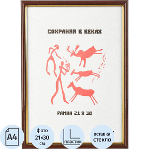 Рамка пластиковая 587 21x30 (A4) красное дерево
