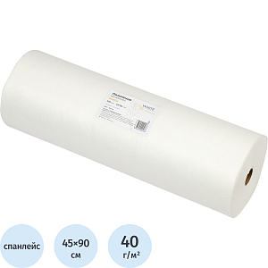 Салфетка спанлейс в рулоне 45х90, белый, пл.40, 100шт/рул, 10254(0513)