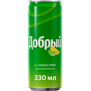 Напиток Добрый Лимон-лайм, газ ж/б 0,33л