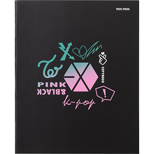 Тетрадь КЛЕТКА 48л. K-POP (48-4436) цвет.мел.обл., матов. ламин., выб. лак