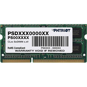 Модуль памяти Patriot DDR3L SO-DIMM 8Gb 1600МГц CL11 (PSD38G1600L2S)
