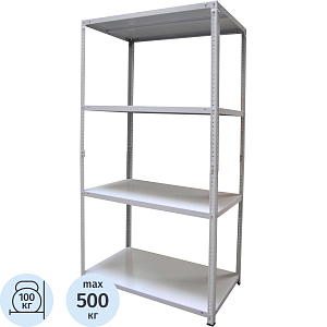 Стеллаж металлический SK6_MZ_СТФЛ 1950х1000х400мм,4 полки,разб.стойка(grey)