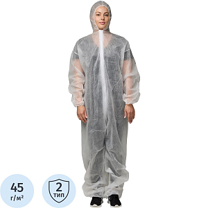 Комбинезон одноразовый Каспер, белый, 45 г/м2, р.5ХL, кп
