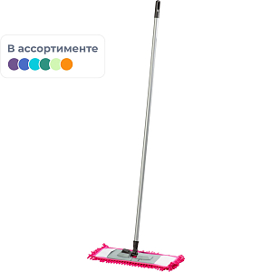 Швабра флаундер для пола пласт 47х16 в сборе с насад Chenille микрофSV5104