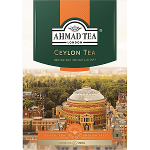 Чай Ahmad Ceylon Tea листовой черный Оранж Пеко, 200г 1289-012